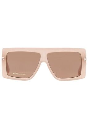 Marc Jacobs Pale Pink Rectangular Shield Sunglasses